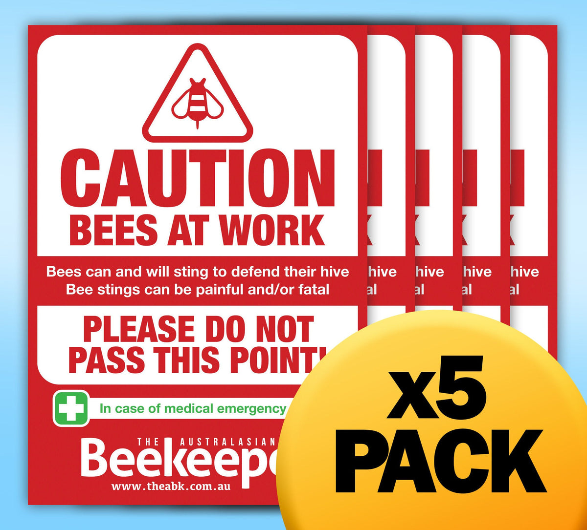 5 PACK - ABK Safety Sign - Small (A4 size) RED – Jarrah Media