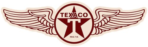 Texaco Wings Embossed TIn Sign